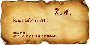 Kapitán Ali névjegykártya